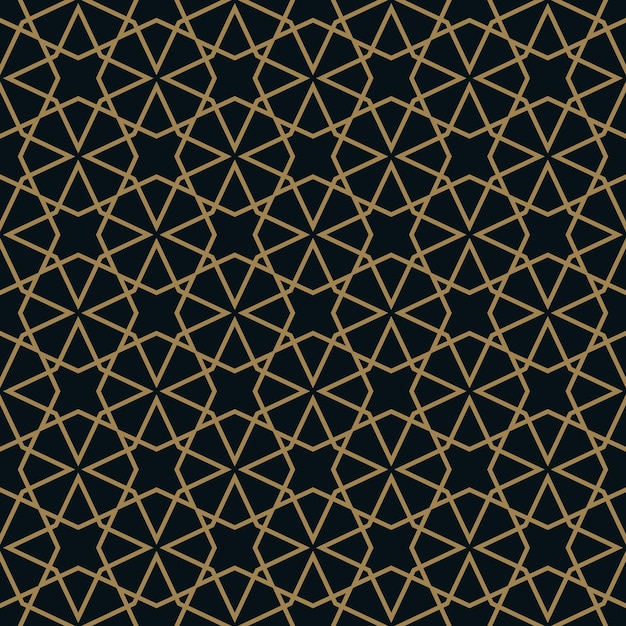 Abstract geometric pattern with lines A seamless vector background Blue black and gold texture