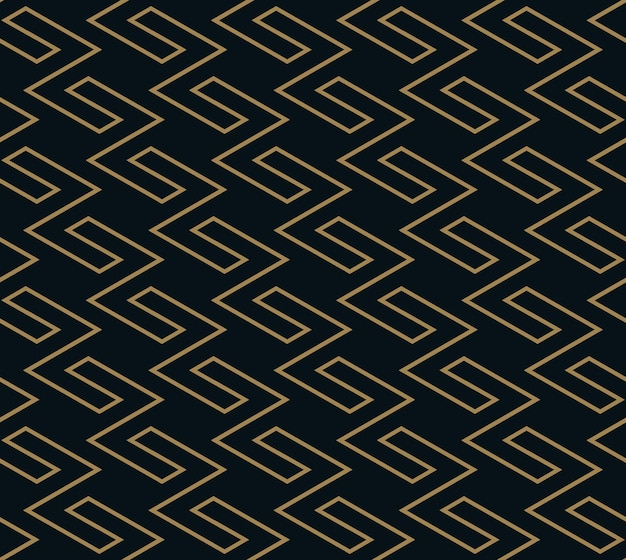 Abstract geometric pattern with lines A seamless vector background Blue black and gold texture