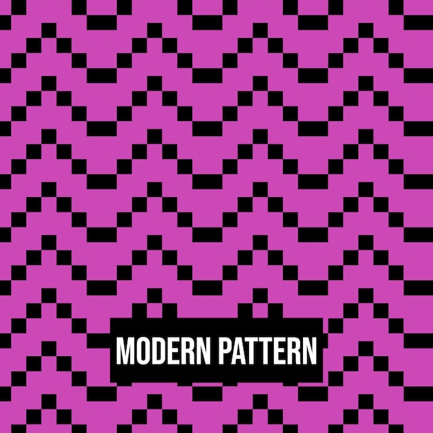 Abstract geometric pattern with pixels pattern seamless vector background. Purple and Black texture