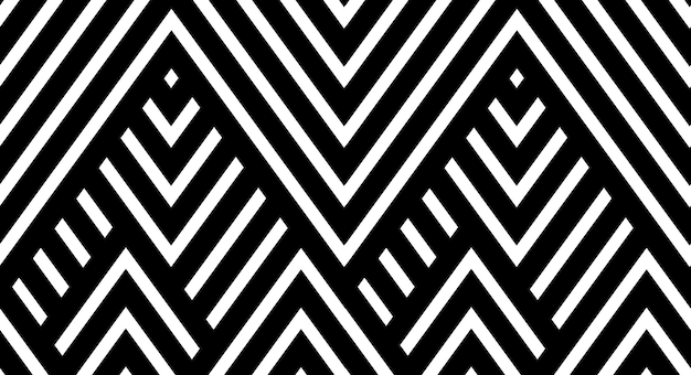 Abstract geometric pattern with stripes lines A seamless vector background Black and white texture