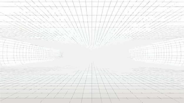 Vector abstract geometric perspective grids with 3d effect in architecture