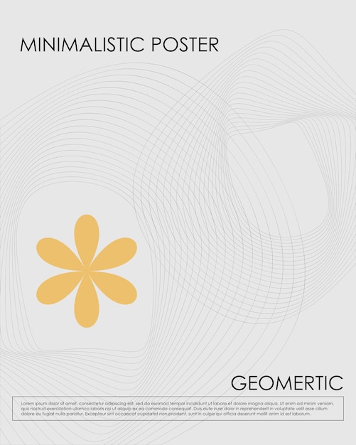 Abstract geometric poster Trendy minimalistic card Retro futuristic y2k bauhaus and minimalism