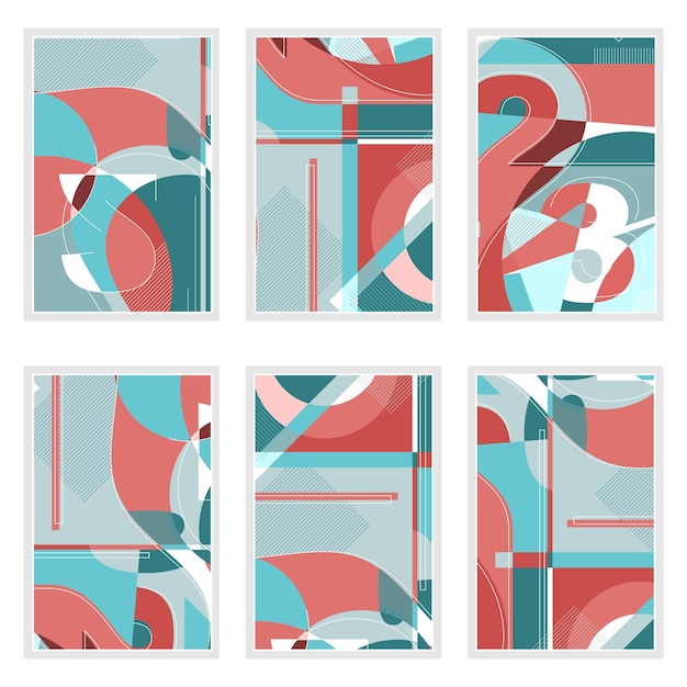 Abstract geometric posters set