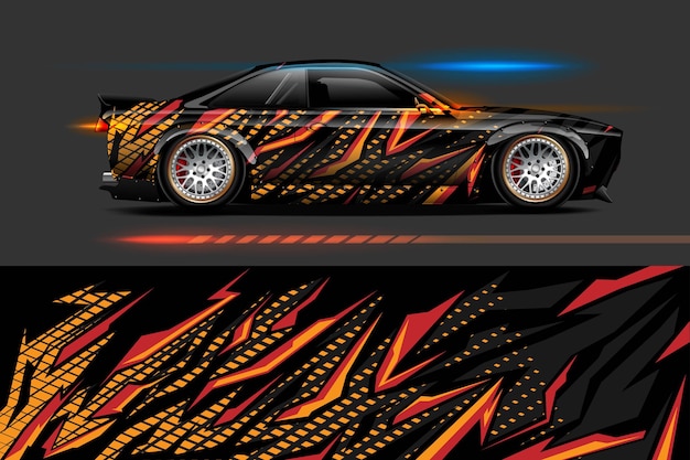 Abstract geometric Racing background for vinyl wrap and decal