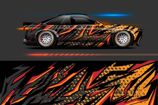 Abstract geometric Racing background for vinyl wrap and decal