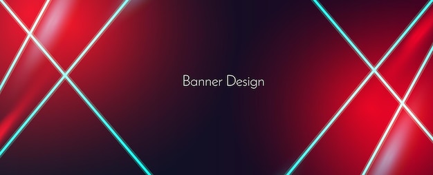 Abstract geometric red elegant modern neon line pattern colorful banner background