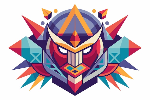 Abstract Geometric Robot Head with Sharp Spikes