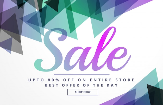 abstract geometric sale banner design template for promotion