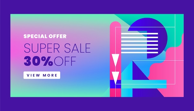 Abstract geometric sale banner template