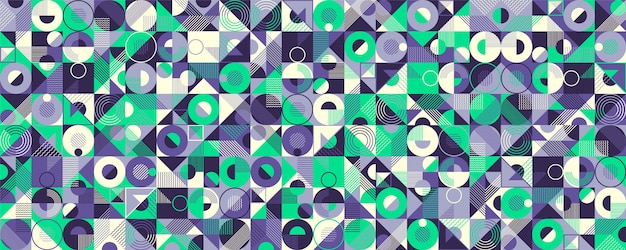 Abstract geometric seamless pattern design in retro style