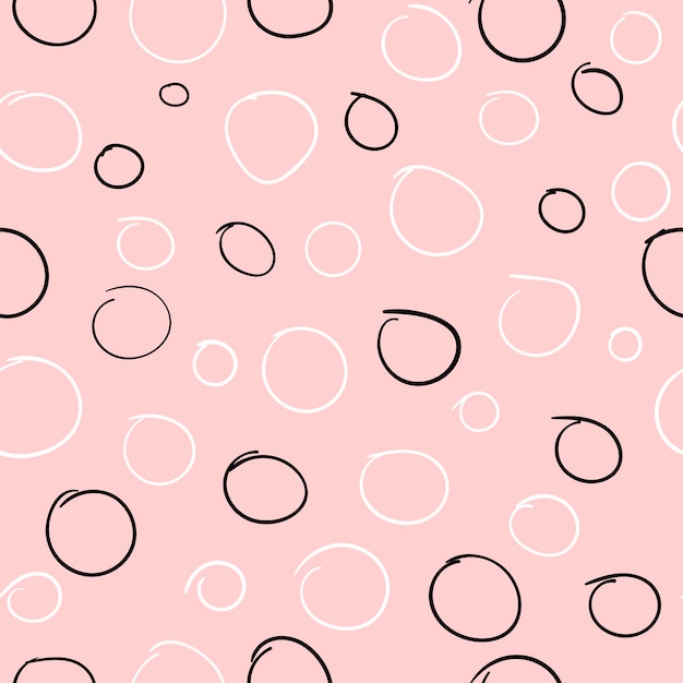 Abstract geometric seamless pattern with rings, circles. Doodle background.