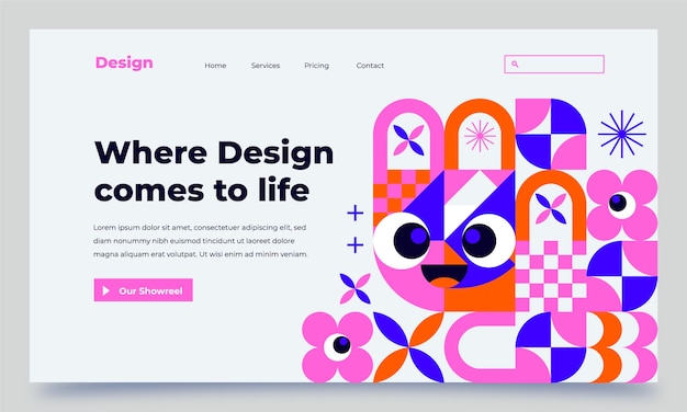 Abstract geometric shapes landing page