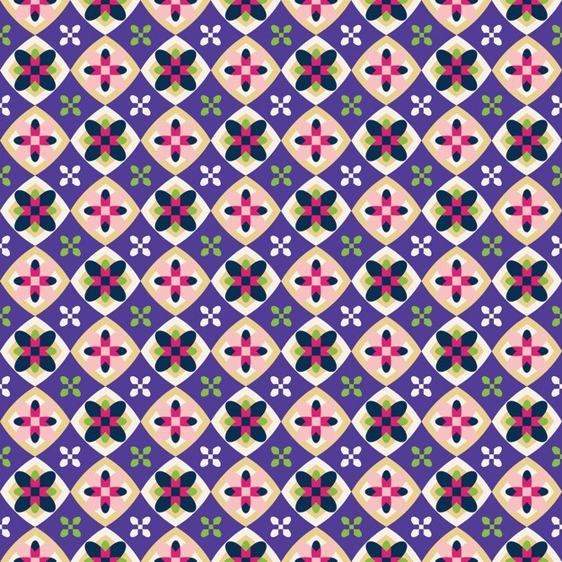 Abstract Geometric Shapes Seamless Vector Pattern Hypnotic Psychedelic Retro Squares Azulejos