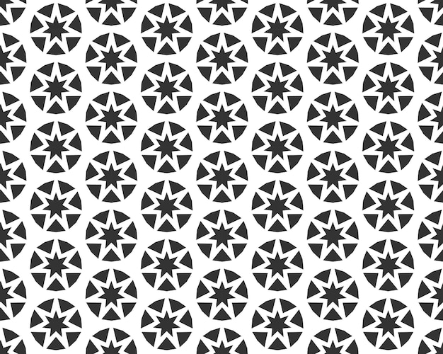 Abstract geometric star Seamless pattern Repeating geometric Black and white texture geometric decoration