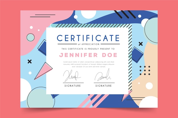 Abstract geometric theme for certificate template