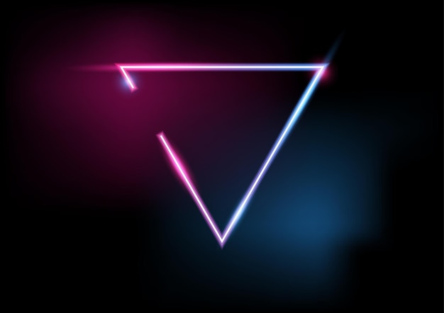 Abstract geometric triangle frame border light neon Effect vector illustration