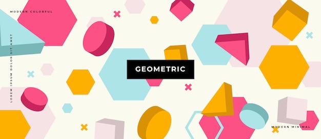 Abstract Geometric with different shapes background. 