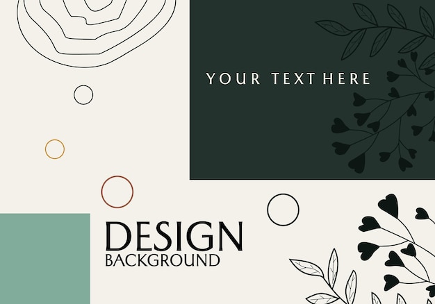 abstract geometry banner design with hand drawn leaf elements aesthetic template design for catalog