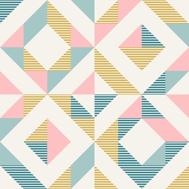 Abstract geometry in retro colors diamond shapes geo pattern