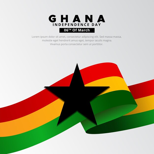 Vector abstract ghana independence day design background with wavy flag vector