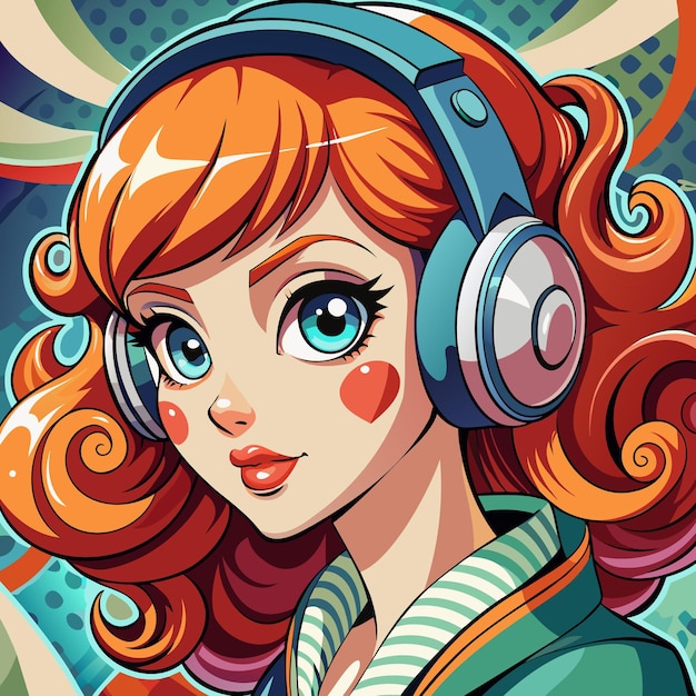 Abstract Girl with Headphones