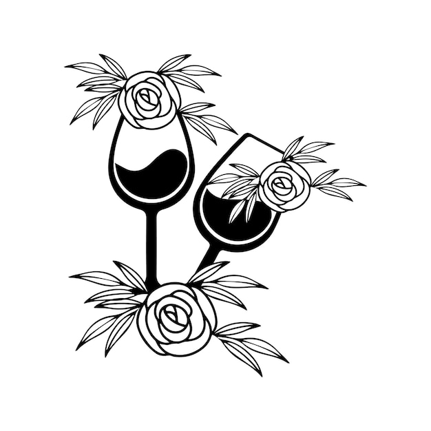 abstract glass of wine logo