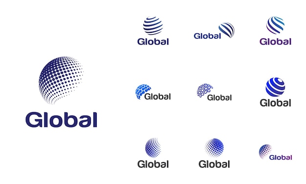 Abstract globe logo design set