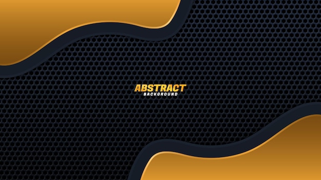 Abstract glowing gold wave on black background luxury style. Vector illustration