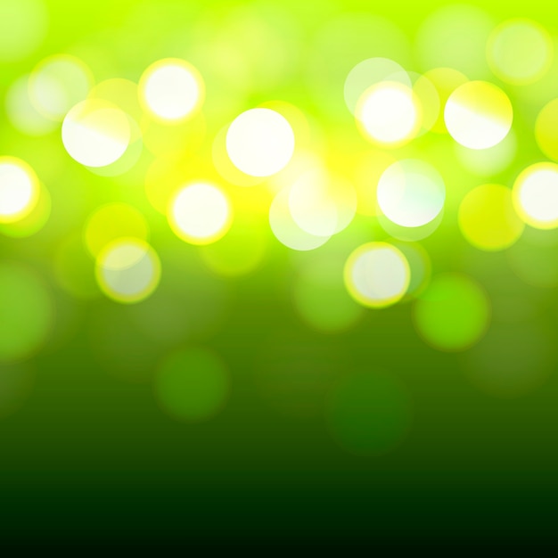 Abstract glowing green with bokeh light and sun beams