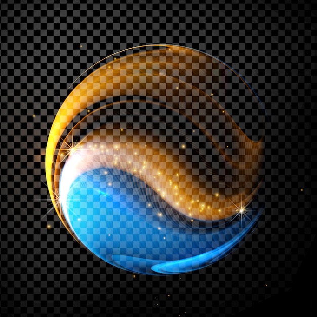 Abstract glowing lines in sphere on transparent background abstract digital dark illustration