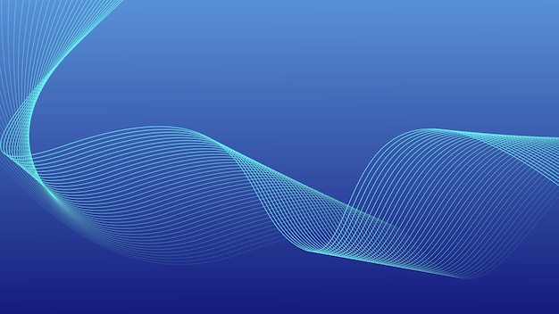 Abstract glowing wave lines on dark blue background Dynamic wave pattern Modern flowing wavy lines Futuristic technology concept Suit for banner poster cover brochure flyer website