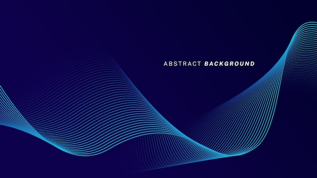 Abstract glowing wave lines on dark blue background Dynamic wave pattern Modern flowing wavy lines Futuristic technology concept Suit for banner poster cover brochure flyer website