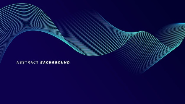 Abstract glowing wave lines on dark blue background Dynamic wave pattern Modern flowing wavy lines Futuristic technology concept Suit for banner poster cover brochure flyer website