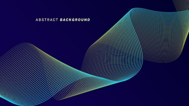 Abstract glowing wave lines on dark blue background Dynamic wave pattern Modern flowing wavy lines Futuristic technology concept Suit for banner poster cover brochure flyer website