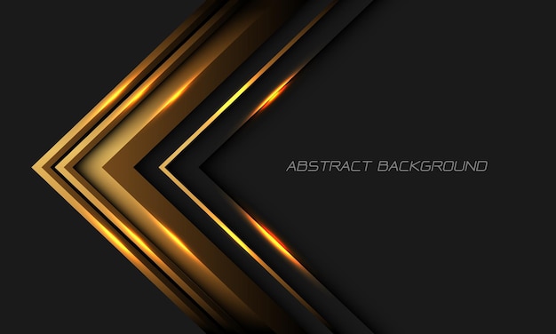 Abstract gold arrow direction geometric grey blank space design modern futuristic background vector