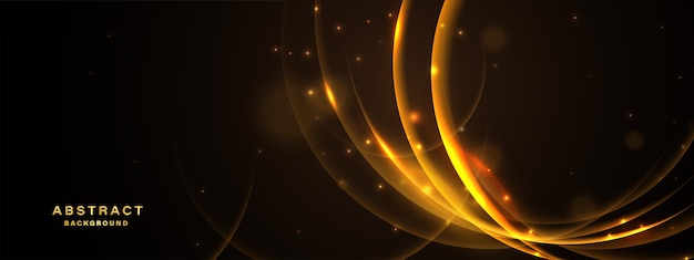 Abstract gold background with glowing light effect