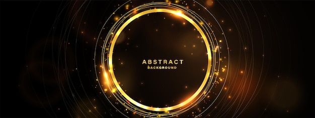 Abstract gold background with glowing light effect