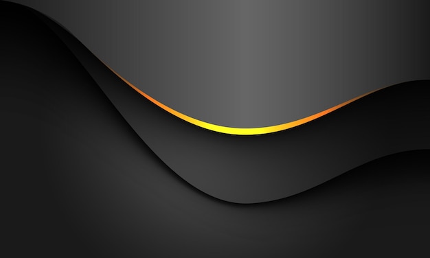 Abstract gold black shadow curve overlap on grey metallic design modern futuristic background vector