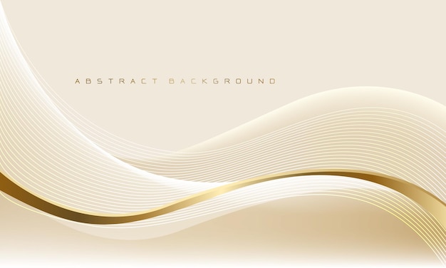 Abstract gold curve futuristic geometric design modern creative background vector