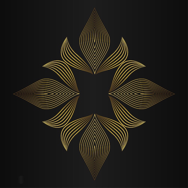 abstract gold floral design element