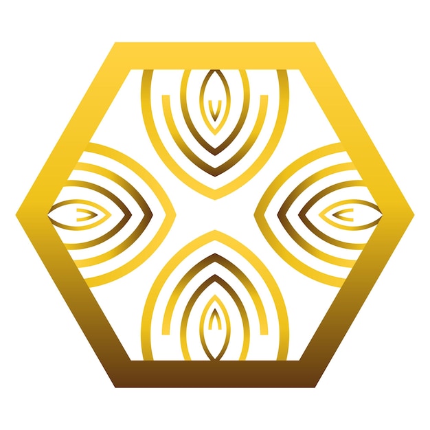 abstract gold hexagonal ornament design element