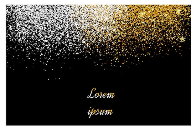 Abstract gold and silver glitter background Golden sparkles for card