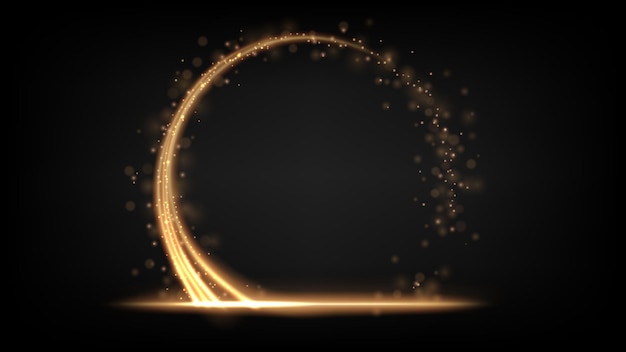 Abstract gold spark circle light Vector Illustration