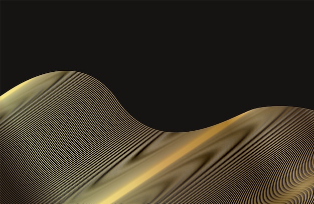 Abstract gold wavy lines background