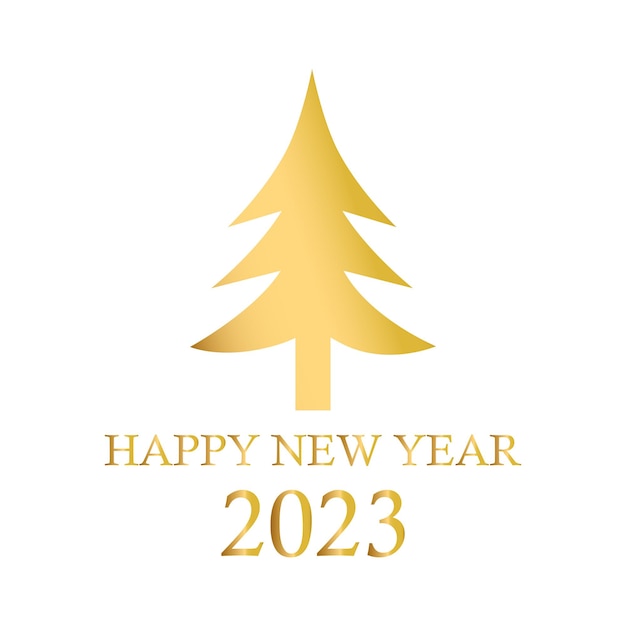 Abstract golden christmas tree holiday symbol xmas new year 2023 Vector