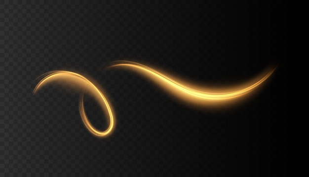 Abstract golden curved lines effect for logos and presentations.Vector