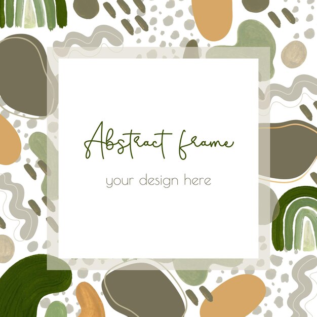 Abstract gouache elements frame modern background