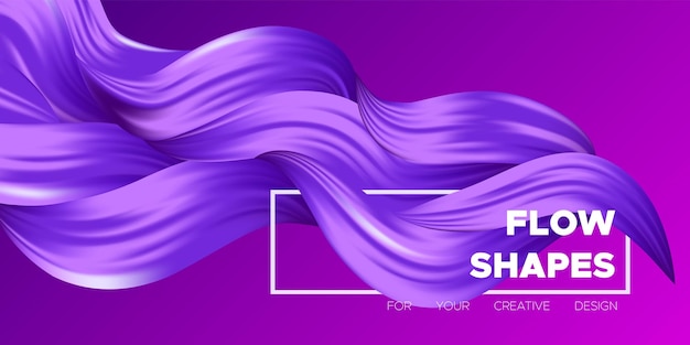 Abstract gradient 3d waves liquid shapes design