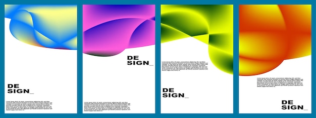 abstract gradient background set for banner poster design template flyer brochure website etc