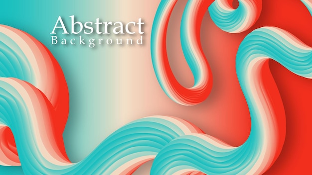 Abstract gradient background with blue red and beige waves